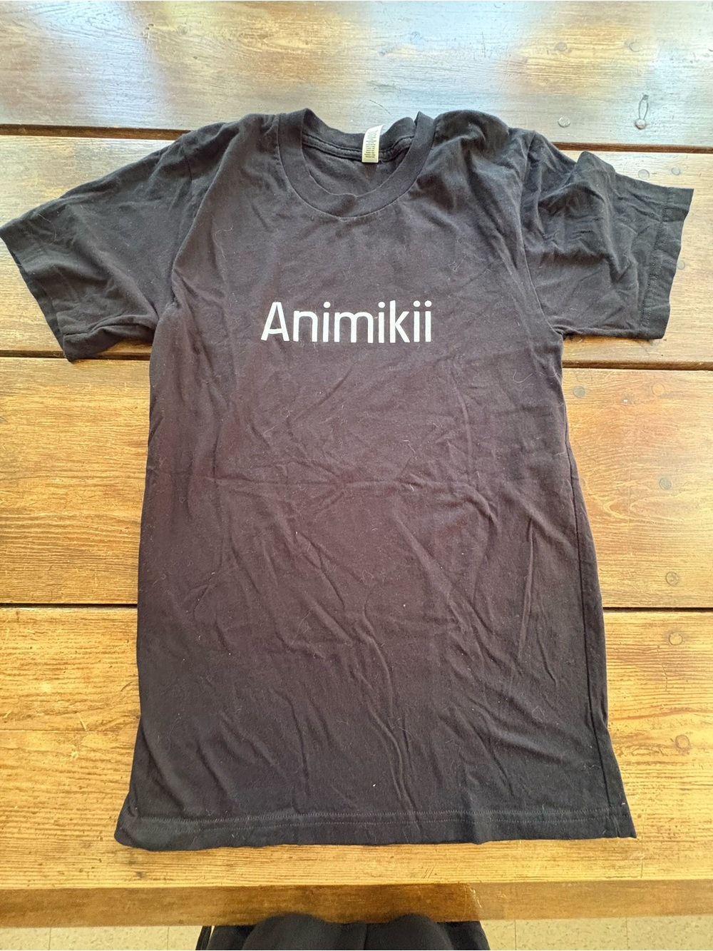American Apparel Black T-Shirt with White Center Logo